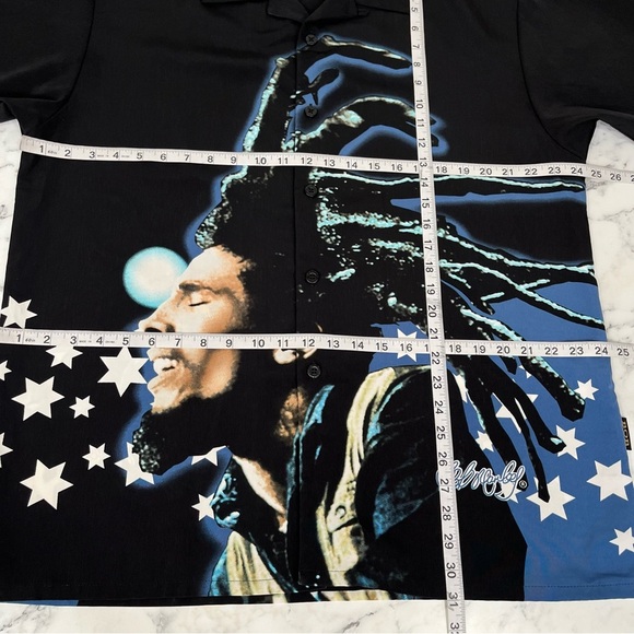 Vintage Bob Marley Dragonfly Hard Rock Cafe Myrtle Beach Button Up Shirt Mens L - Picture 6 of 9